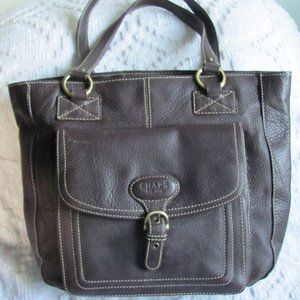 Chaps Brown Leather Shoulder Bag